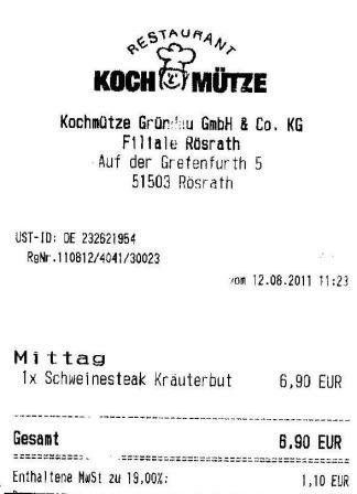 tgkk H�ffner Kochm�tze Restaurant